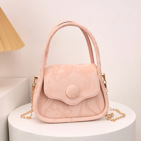 Borsa Quadrata Piccola in Pelle PU con Motivo Marmo Vintage per Donna Borsa a Tracolla Casual da Pendolare con Catena Dorata