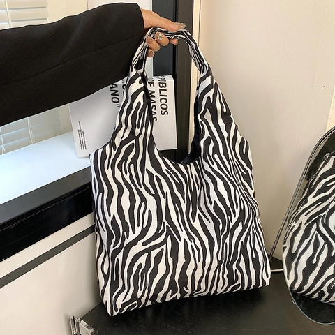 Dames Canvas Tote Bag Grote Capaciteit Zebra Schedel Luipaard Egyptische Mythologie Print Schoudertas Casual Streetwear Shopping Handtas
