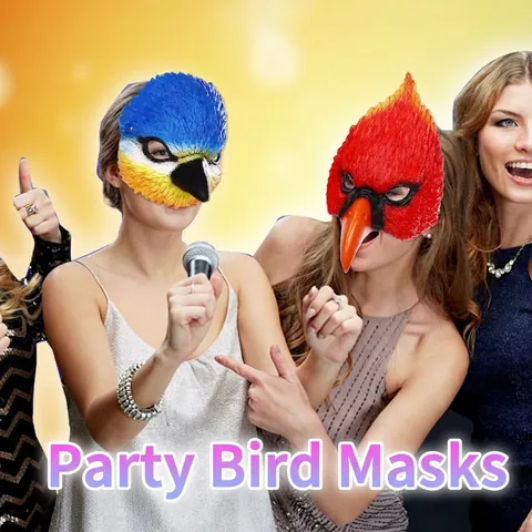 Realistische Vogelkopfmaske PU-Schaum Tier Cardinal Papagei Kostüm Für Halloween Karneval Party Cosplay Requisiten