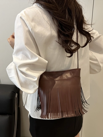 Borsa a Spalla con Nappa da Donna Trendy in Pelle PU Nappa Borsa a Tracolla Urbana Minimalista Bohemian Piccola Borsa Quadrata