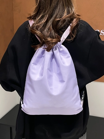Zaino Leggero In Nylon Con Coulisse Pieghevole Borsa Scuola Casual Grande Capacità Borsa Sportiva Per Donne Ragazze