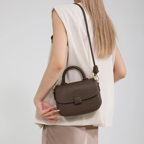 Damen INS Mode PU Leder Lychee Muster Kleine Quadratische Tasche Minimalistisch Klappdeckel Handtasche Umhängetasche Mit Knotengurt