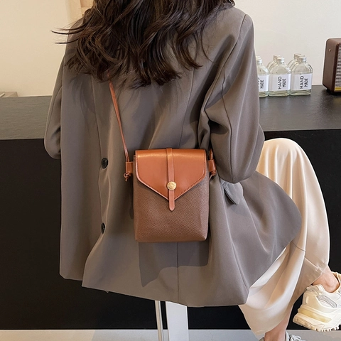 Borsa Tracolla Donna Pelle PU Motivo Lychee Color Block Mini Pochette Cellulare Moda Elegante Piccola Borsa Quadrata