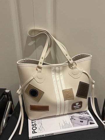 Bolso Tote Vintage Mujeres Gran Capacidad Cuero PU Patchwork Bolso De Hombro Moda Simple Casual Diario Trabajo
