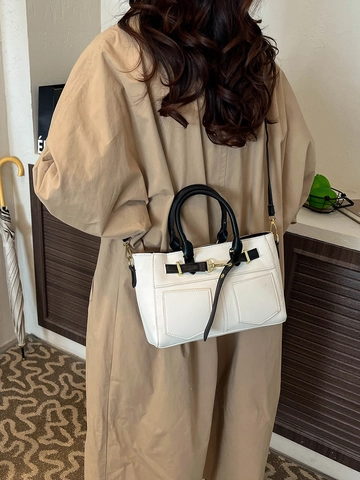 Damen Vintage Denim Textur PU Leder Unterarmtasche Mode City Schultertasche Mit Doppeltaschen Gold Hardware Pendler Tote Bag