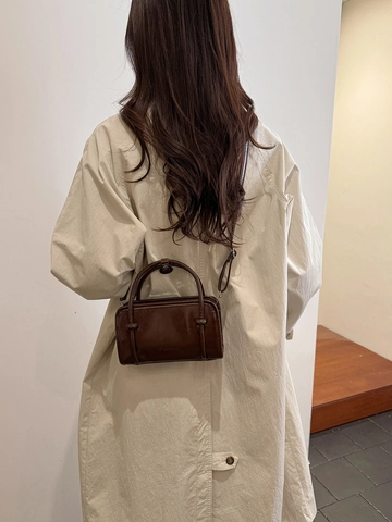 Borsa A Mano Retro In Pelle PU Donna Minimalista Borsa A Tracolla Crossbody Alla Moda Versatile Piccola Scatola Quadrata