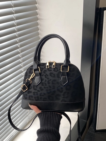 Borsa A Mano A Conchiglia Con Stampa Leopardata Retrò Donna Borsa A Tracolla In Pelle PU Moda Tendenza Versatile Con Hardware Dorato