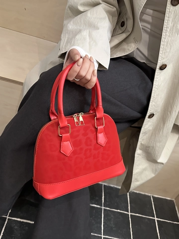 Borsa A Mano A Conchiglia Con Stampa Leopardata Retrò Donna Borsa A Tracolla In Pelle PU Moda Tendenza Versatile Con Hardware Dorato