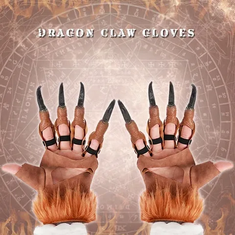 Dragon Claw Gloves Halloween Monster Paw Cosplay Costume Accessories With Faux Fur For Carnival Masquerade Party Props