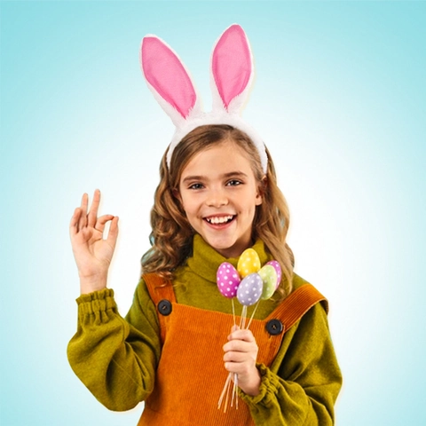 Easter Bunny Ears Headband Soft Plush For Party Cosplay Decoration Cute Animal Hair Accessory For Kids Adults