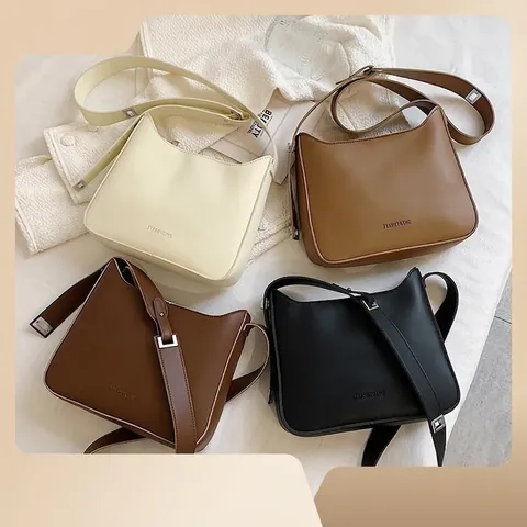 Women Minimalist PU Leather Shoulder Bag Retro Underarm Bag For Daily Commute Versatile Simple Crossbody Bag