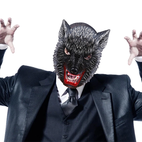 Realistisch Wolf Masker Voor Halloween Carnaval Feest PU-schuim Bloederige Tanden Wolf Hoofd Masker Kostuum Accessoires