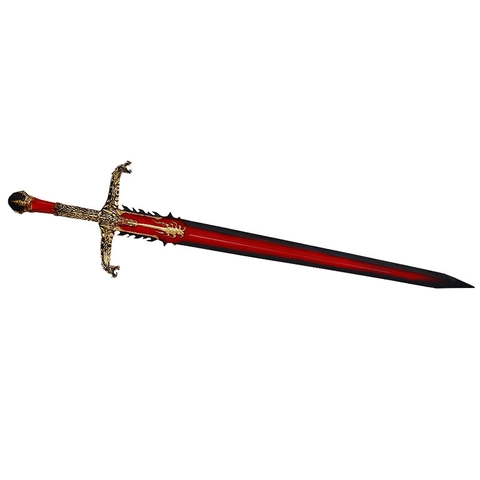 Épée Longue en Mousse PU Âme de Dragon Fantaisie pour Cosplay Fête de Déguisement Arme de Simulation d'Elfe Noir Médiéval