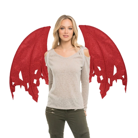 Halloween Dragon Bat Wings Costume For Adults Kids Non-Woven Fabric Glitter Carnival Party Cosplay Wings Decoration Props