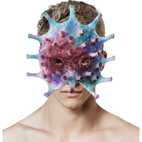 Creative Virus Shape Horror Mask For Halloween Cosplay Party Prop PU Foam Scary Biohazard Face Mask Costume Accessories