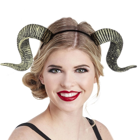 Halloween PU Schaum Ziegenhorn Stirnband Antik Bronze Silber Spirale Schafshorn Cosplay Requisite Party Kostüm Kopfschmuck