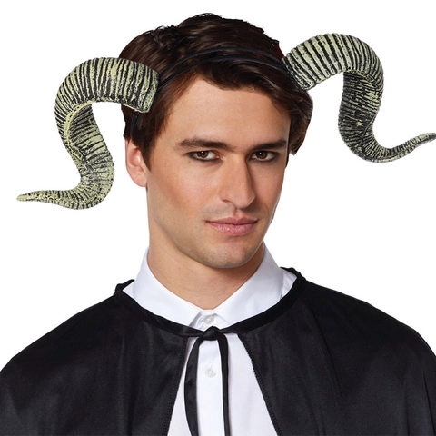 Simulation Goat Horn Headband Realistic Spiral Texture Halloween Cosplay Carnival Gothic Fantasy Party Hair Hoop Props