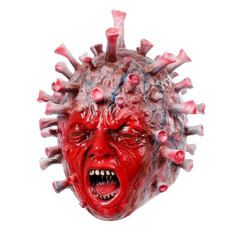 Horror Virus Latex Mask Screaming Monster Headgear For Halloween Cosplay Costume Party Prank Prop Adult Unisex Accessory