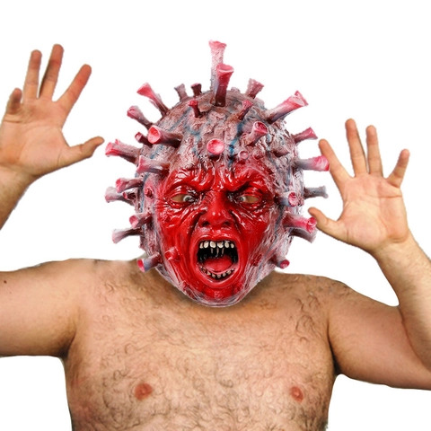 Maschera in Lattice Virus Horror Copricapo da Mostro Urlante per Halloween Cosplay Festa in Costume Oggetto di Scena Adulti