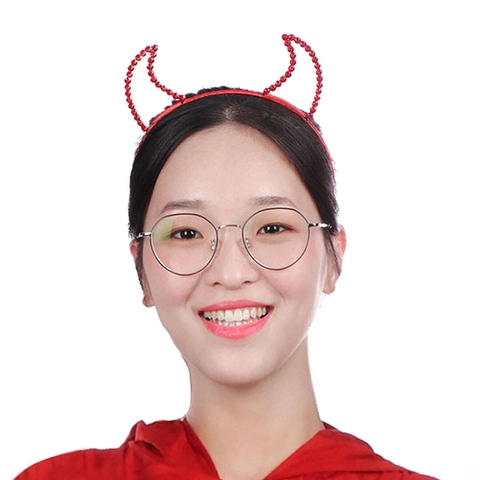 Diadema de Cuernos de Diablo Rojos de Halloween Banda de Pelo de Cuernos de Diablo con Strass para Fiesta de Disfraces Mascarada Cosplay Accesorio de Pelo