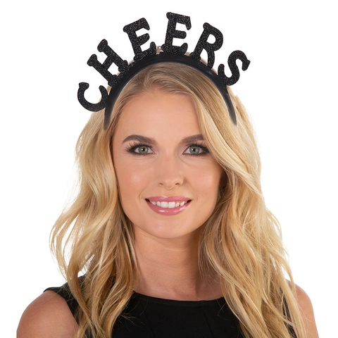 Diadema de Fiesta de Año Nuevo Purpurina Letra Cheers Lets Party Aro de Pelo Para Celebración de Navidad Decoración de Fiesta