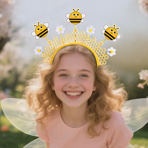 Diadema de Abeja de Pascua Panal Abeja Dibujos Animados Flor Diadema Para Niños Adultos Cosplay Fiesta Disfraz Accesorio Para El Cabello