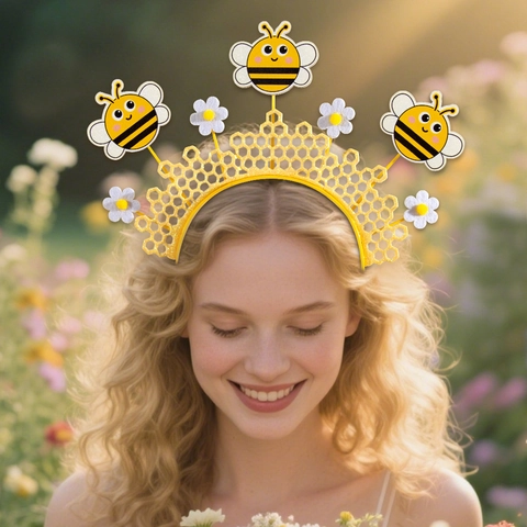 Diadema de Abeja de Pascua Panal Abeja Dibujos Animados Flor Diadema Para Niños Adultos Cosplay Fiesta Disfraz Accesorio Para El Cabello