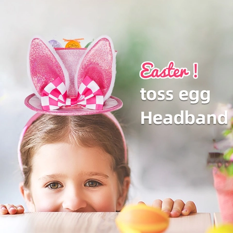 Ostern Hasenohren Haarreif Plüsch Glitzer Zylinder Wurfspiel Für Kinder Party Dekoration Requisiten Interaktive Haarschmuck