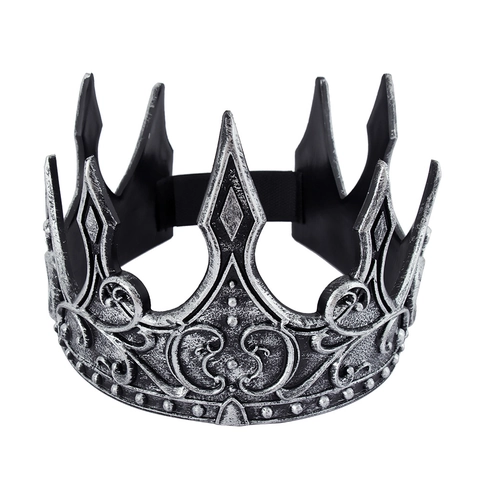 Mittelalterliche Königskrone Kopfschmuck Vintage Gotisch Antik Gold Silber PU Schaum Party Requisiten Für Halloween Cosplay Bühne