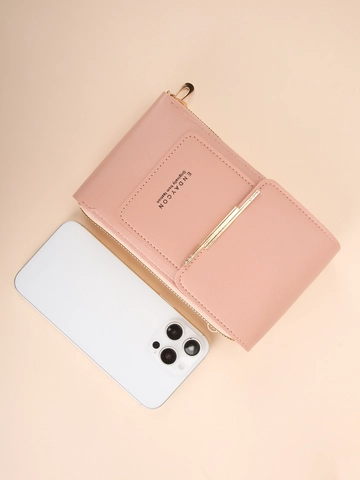 Bolso Bandolera Para Teléfono Móvil Con Pantalla Táctil Cuero PU Cartera Multifuncional Con Monedero Redondo Para Mujer