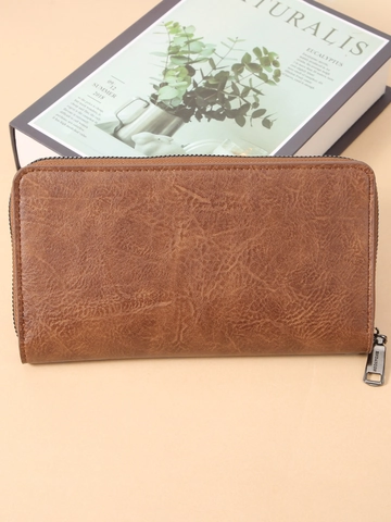 Long Wallet Herren PU Leder Retro Vintage Stil Große Kapazität Mit Reißverschluss Und Sternschnalle Kartenhalter Clutch