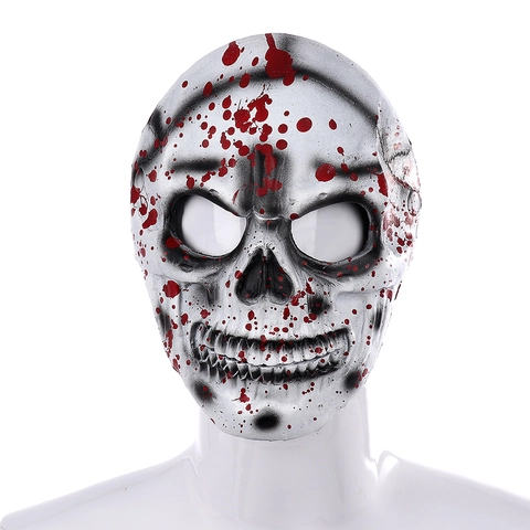 3D Realistische Skelett Maske PU Schaum Gruselige Blutige Horror Halloween Cosplay Party Tag Der Toten Requisiten Unisex