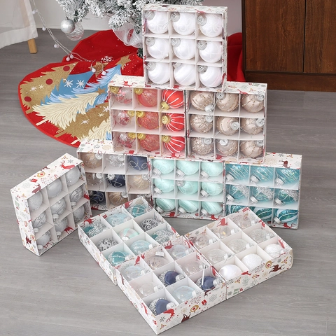 Palline Di Natale Ornamenti Appesi In Filo Di Raso Con Glitter E Paillettes Decorazione Per Albero Di Festa