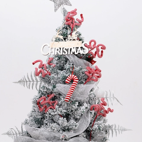 Decoración Navidad Rama Espiral Rayas Rojo Blanco Con Cascabeles Felpa Bricolaje Adornos Árbol Copete Festivo