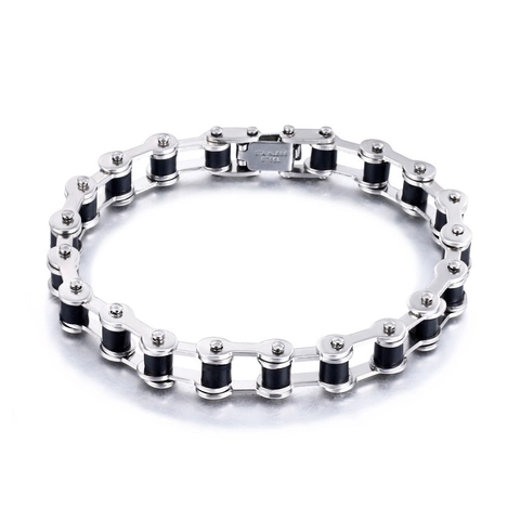 Bracelet Chaîne De Vélo Acier Inoxydable Style Punk Industriel Bijoux Biker Pour Hommes