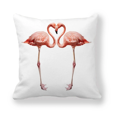 Flamingo Muster Dekorativer Kissenbezug Weicher Pfirsichhaut Stoff Quadratisch Sofakissenbezug Für Wohnzimmer Bett Haus Dekor