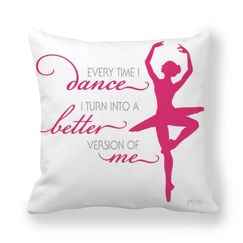 Ballerina Kissenbezug Pfirsichhaut Polyester Quadratisch Dekorativ Motivationszitat Ballett Silhouette Kunst Kissenhülle