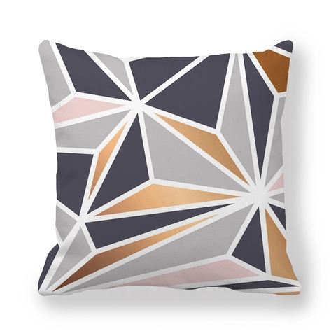 Geometrische Marmormuster Kissenbezüge Pfirsichhaut Polyester Quadratische Kissenhüllen Modern Nordisch Goldene Linie Dekor