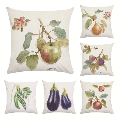 Aquarel Fruit Patroon Kussensloop Super Zacht Sierkussen Hoes Vierkant Huis Decor Woonkamer Artistiek