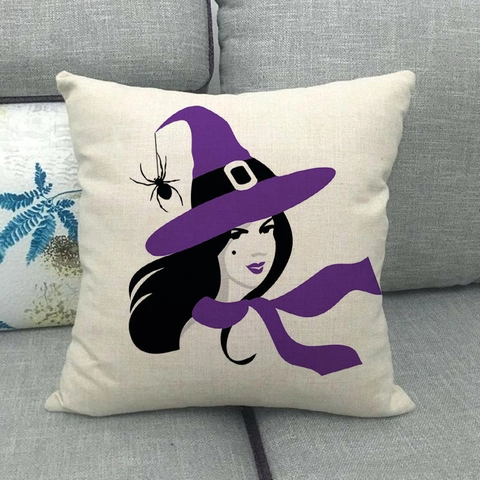 Halloween Kussenhoes Linnen Vierkant Decoratieve Kussensloop Voor Sofa Woonkamer Huis Decoratie Feest
