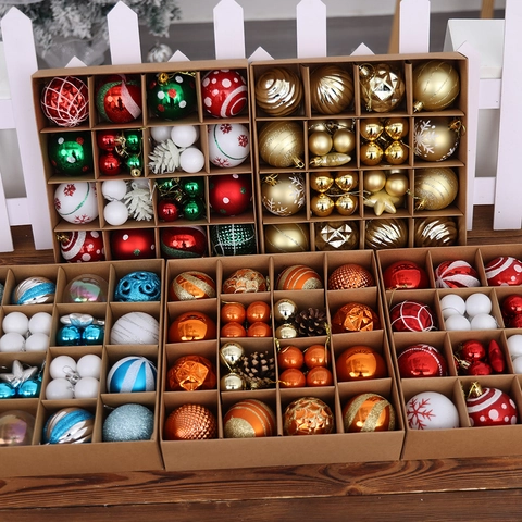 Bemalte Weihnachtskugel Ornamente Für Weihnachtsbaum Dekoration Kunststoff Glitzer Matt Hängende Kugeln Feiertag Party Home Decor