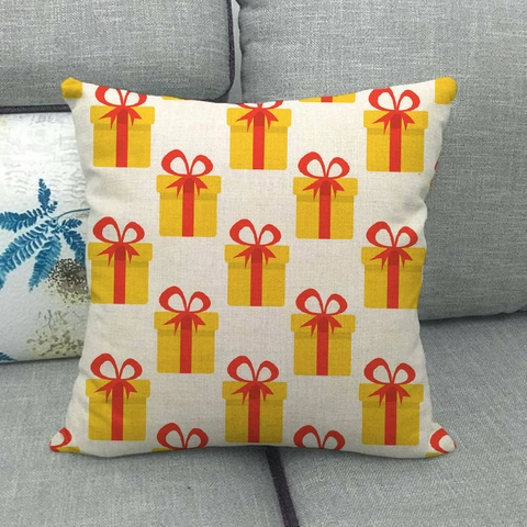 Weihnachten Kissenbezug Leinen Baumwolle Quadratisch Dekorative Kissenhülle Rentier Adventskalender Xmas Home Decor