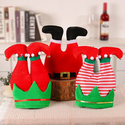 Grappige Kerst Elf Benen Muts Zachte Stof Kerstman Benen Feesthoed Met Bel Pompon Voor Vakantie Kostuum Feest Decor