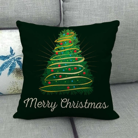 Kerstboom Katoen Linnen Decoratieve Kussensloop Vierkante Kussenhoes Voor Bank Woonkamer Home Holiday Decor Cadeau