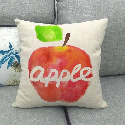 Watercolor Fruit Vegetable Linen Throw Pillowcase Autumn Pumpkin Decorative Cushion Cover For Sofa Couch Home Decor