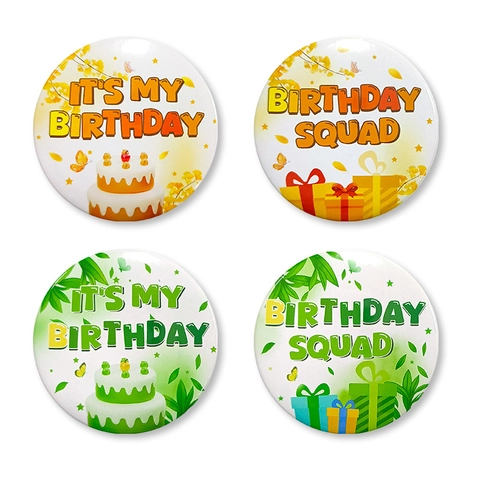 Spilla Di Compleanno Bottone Distintivo Latta Rotondo Its My Birthday Squad Decorazione Per Ragazzi Ragazze Festa