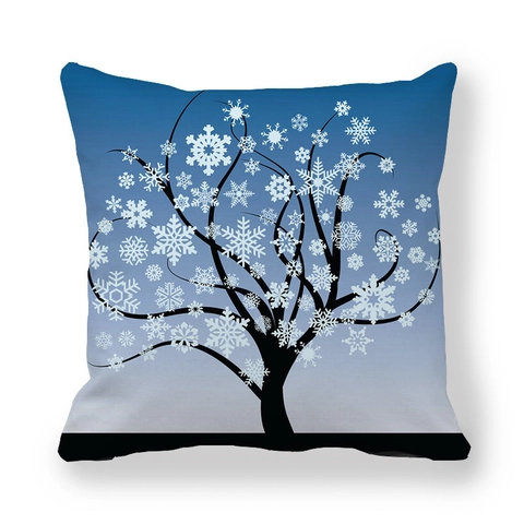 Christmas Tree Snowflake Cushion Cover Peach Skin Velvet Decorative Pillow Case For Sofa Home Living Room Holiday Decor