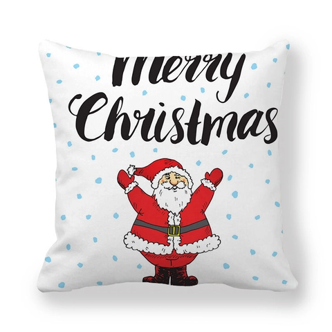 Festive Christmas Halloween Peach Skin Square Pillowcase Decorative Cartoon Snowflake Santa Reindeer Throw Pillow Cover Home Decor