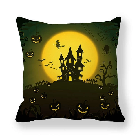 Halloween Pfirsichhaut Samt Kissenbezug Dekorativer Quadratischer Kissenbezug Für Sofa Zuhause Wohnzimmer Party Deko Geschenk