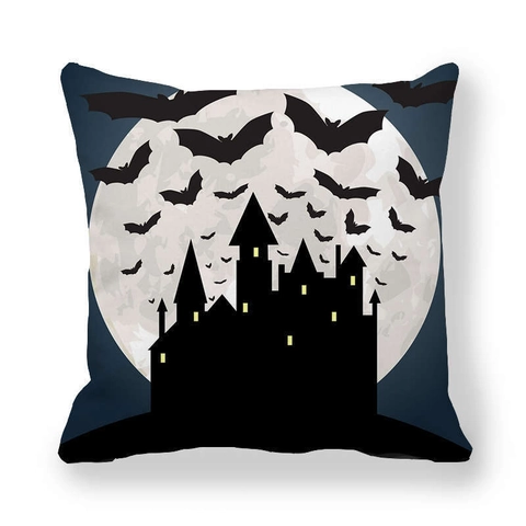 Taie d'Oreiller Halloween en Velours Peau de Pêche Motif Citrouille Fantôme Sorcière Housse de Coussin Décorative Pour Décoration de Fête de Festival à Domicile